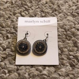 Black and white CZ earrings